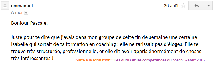 Témoignage Samadhi coaching 201608